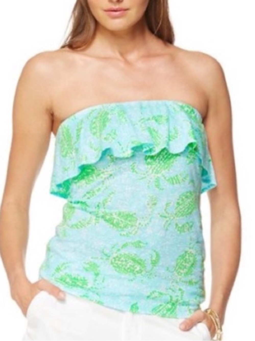 Lilly Pulitzer Wiley Ruffle Tube Top Size Medium